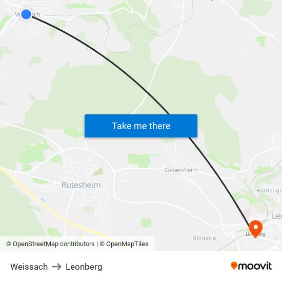 Weissach to Leonberg map