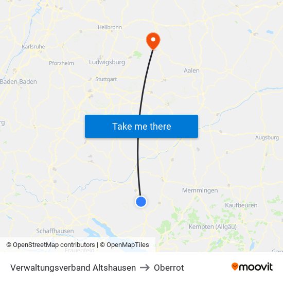 Verwaltungsverband Altshausen to Oberrot map