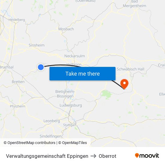 Verwaltungsgemeinschaft Eppingen to Oberrot map