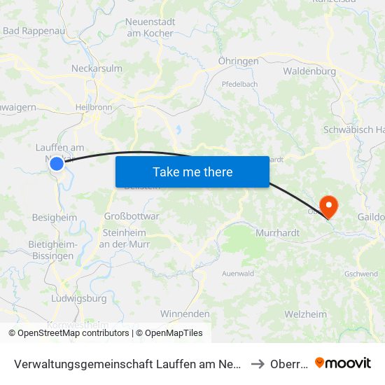 Verwaltungsgemeinschaft Lauffen am Neckar to Oberrot map