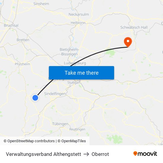 Verwaltungsverband Althengstett to Oberrot map