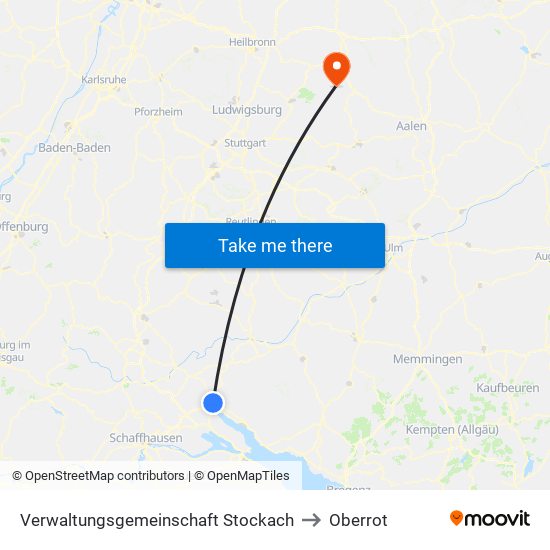 Verwaltungsgemeinschaft Stockach to Oberrot map