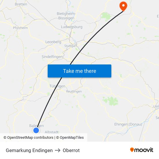 Gemarkung Endingen to Oberrot map