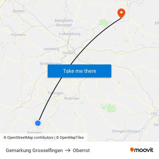 Gemarkung Grosselfingen to Oberrot map