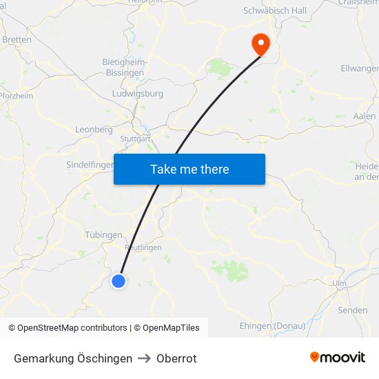 Gemarkung Öschingen to Oberrot map