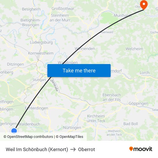 Weil Im Schönbuch (Kernort) to Oberrot map