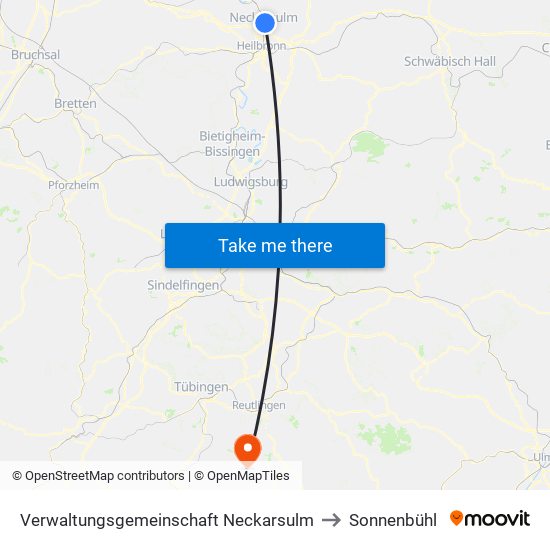 Verwaltungsgemeinschaft Neckarsulm to Sonnenbühl map