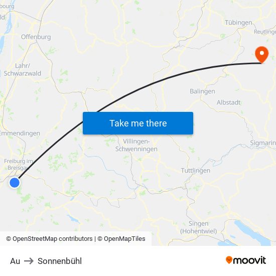 Au to Sonnenbühl map