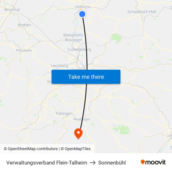 Verwaltungsverband Flein-Talheim to Sonnenbühl map