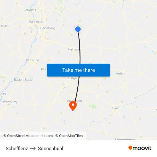 Schefflenz to Sonnenbühl map