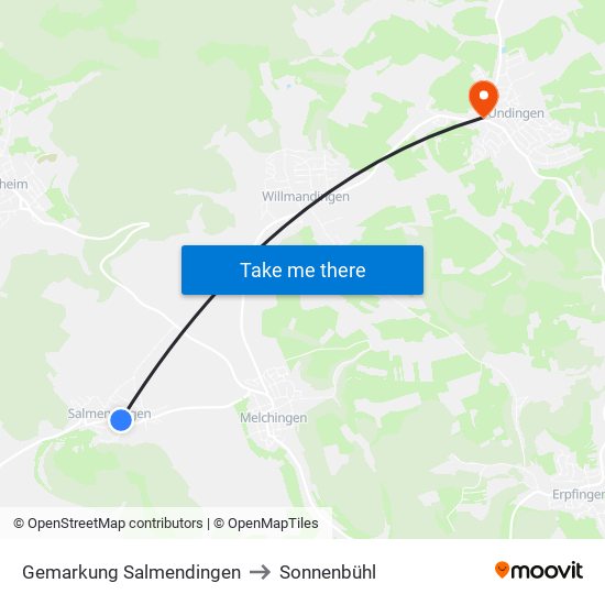 Gemarkung Salmendingen to Sonnenbühl map