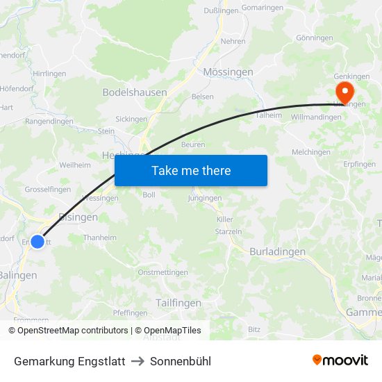 Gemarkung Engstlatt to Sonnenbühl map