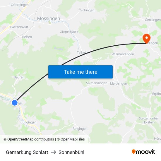 Gemarkung Schlatt to Sonnenbühl map