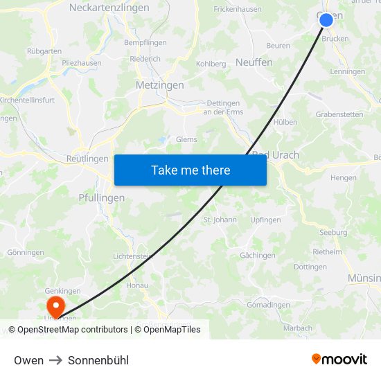 Owen to Sonnenbühl map