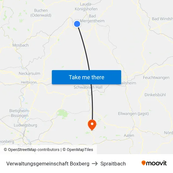 Verwaltungsgemeinschaft Boxberg to Spraitbach map