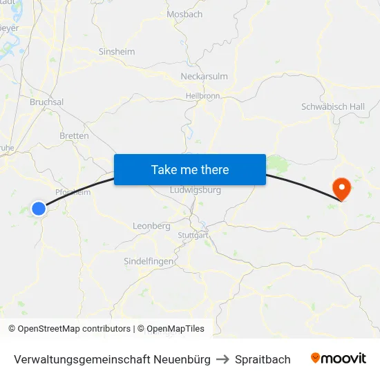 Verwaltungsgemeinschaft Neuenbürg to Spraitbach map