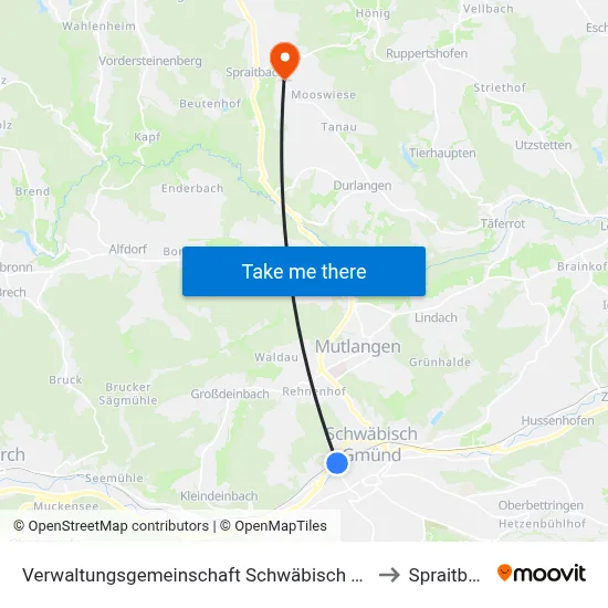 Verwaltungsgemeinschaft Schwäbisch Gmünd to Spraitbach map