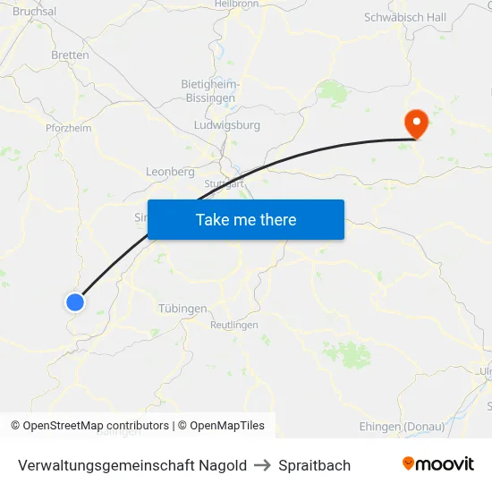 Verwaltungsgemeinschaft Nagold to Spraitbach map