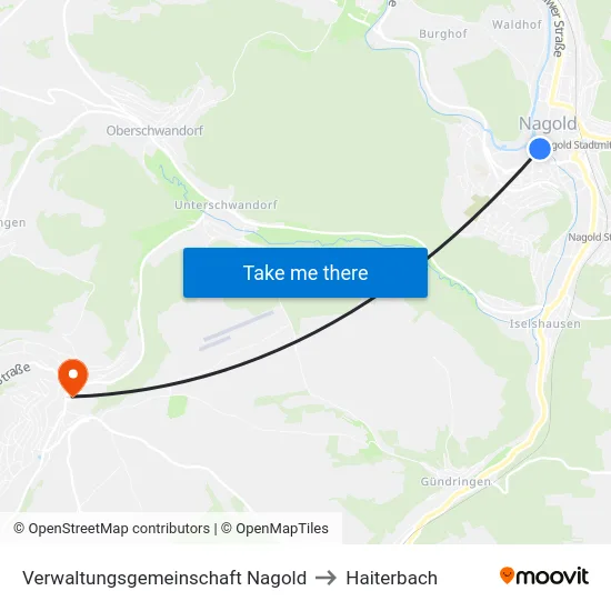 Verwaltungsgemeinschaft Nagold to Haiterbach map