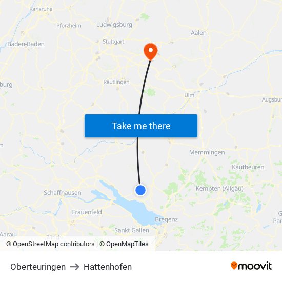 Oberteuringen to Hattenhofen map