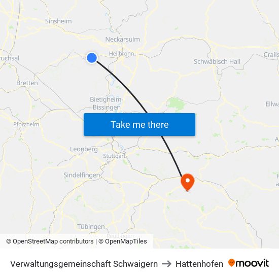 Verwaltungsgemeinschaft Schwaigern to Hattenhofen map