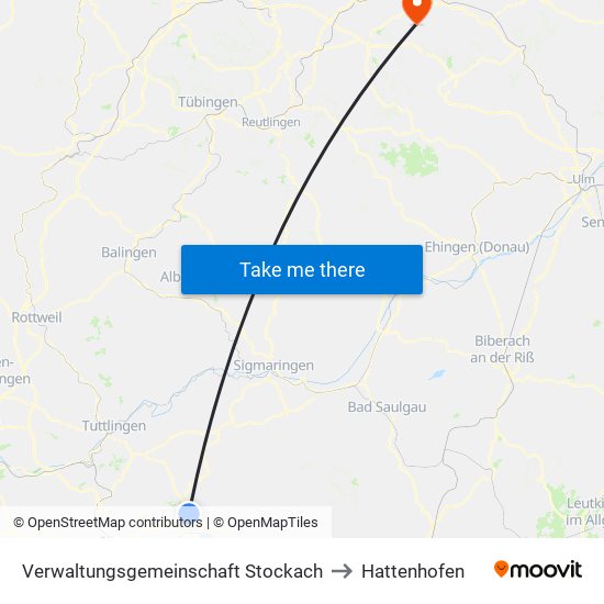 Verwaltungsgemeinschaft Stockach to Hattenhofen map