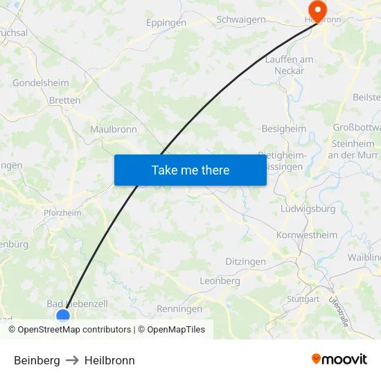 Beinberg to Heilbronn map