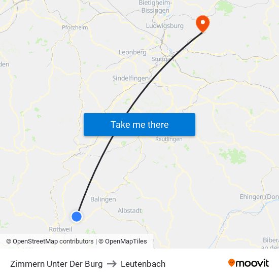 Zimmern Unter Der Burg to Leutenbach map