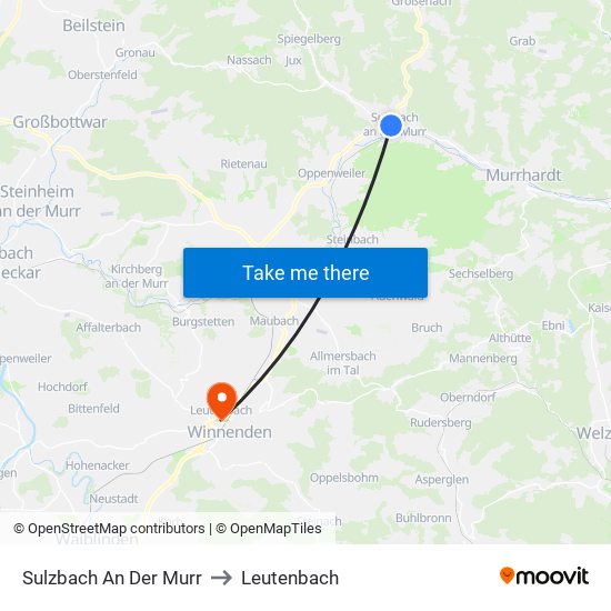 Sulzbach An Der Murr to Leutenbach map