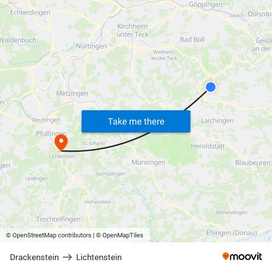 Drackenstein to Lichtenstein map