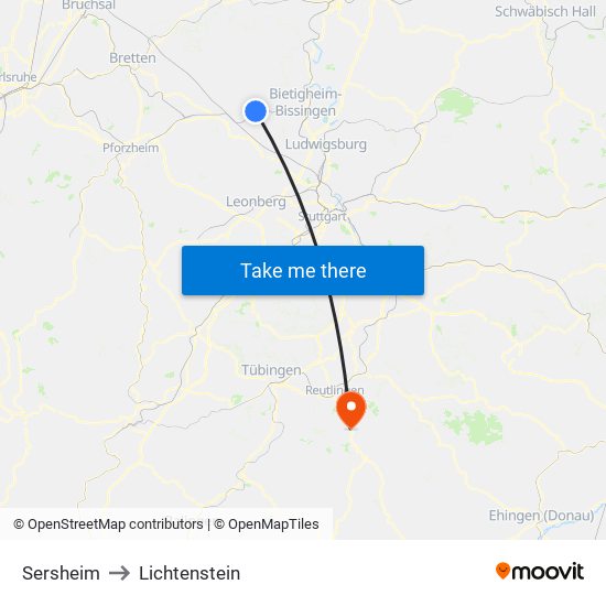 Sersheim to Lichtenstein map