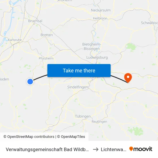 Verwaltungsgemeinschaft Bad Wildbad to Lichtenwald map