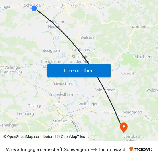 Verwaltungsgemeinschaft Schwaigern to Lichtenwald map