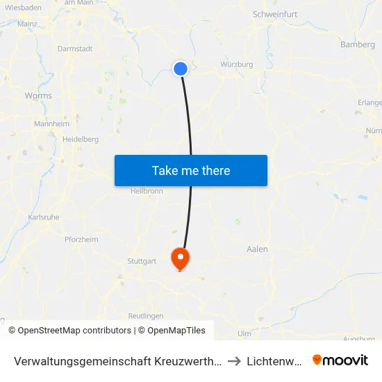 Verwaltungsgemeinschaft Kreuzwertheim to Lichtenwald map