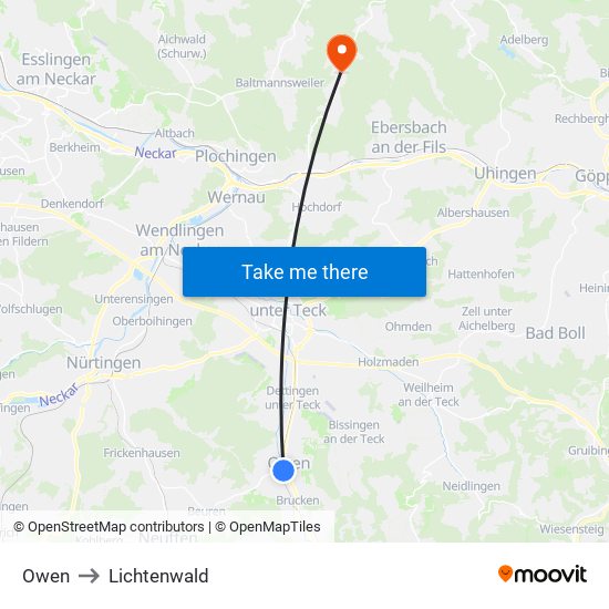 Owen to Lichtenwald map