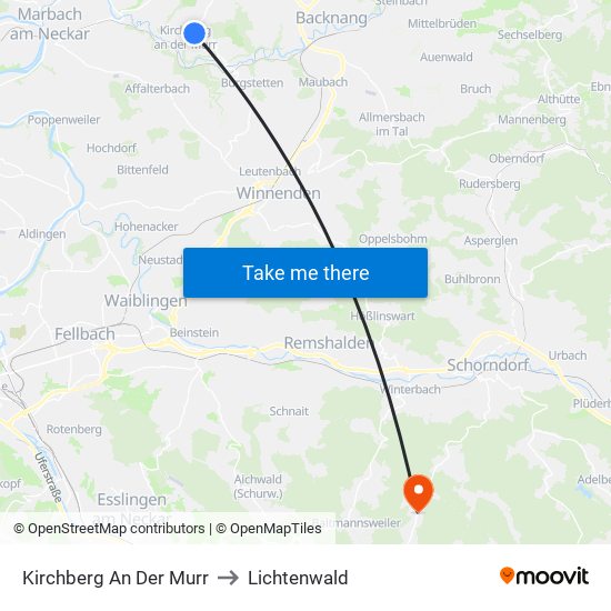 Kirchberg An Der Murr to Lichtenwald map