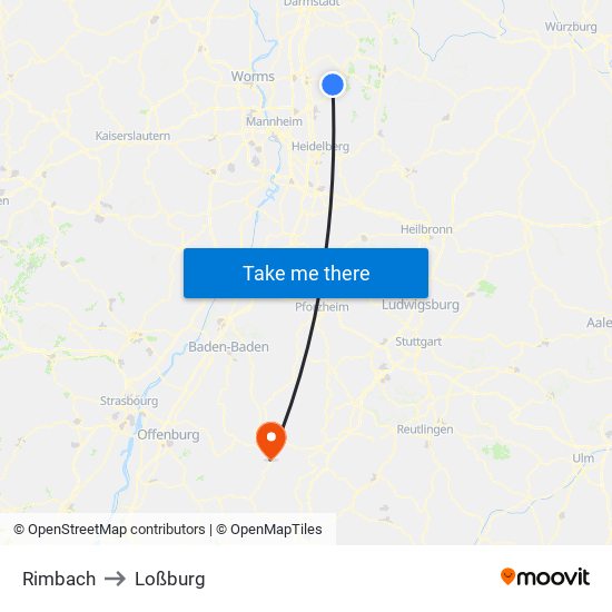 Rimbach to Loßburg map