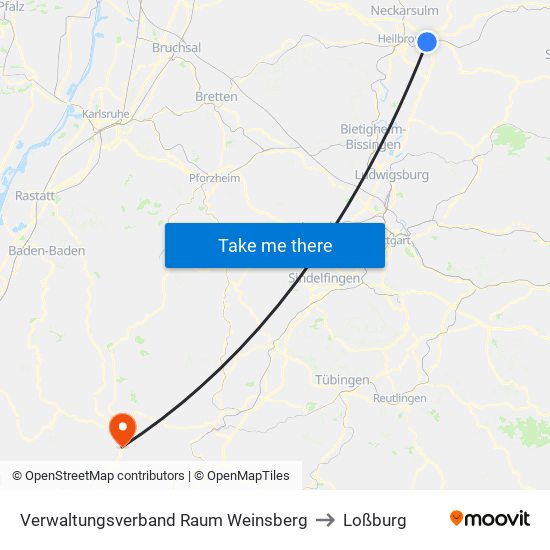 Verwaltungsverband Raum Weinsberg to Loßburg map