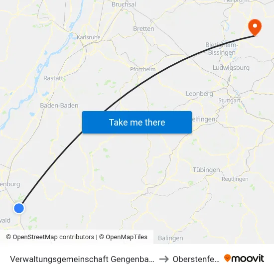Verwaltungsgemeinschaft Gengenbach to Oberstenfeld map