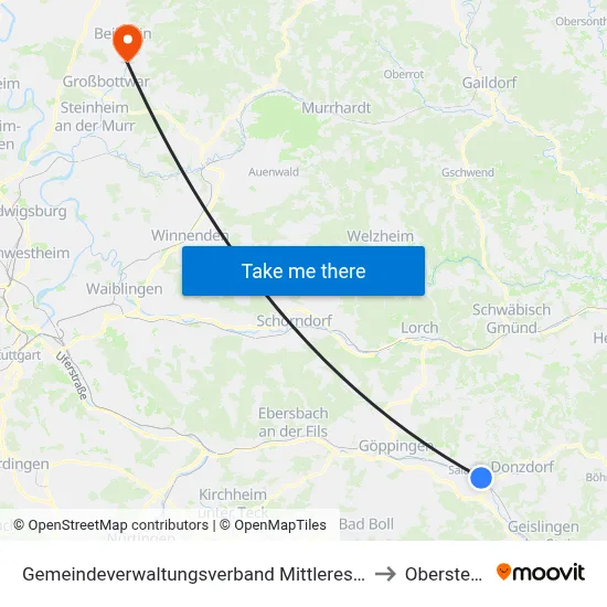 Gemeindeverwaltungsverband Mittleres Fils-Lautertal to Oberstenfeld map