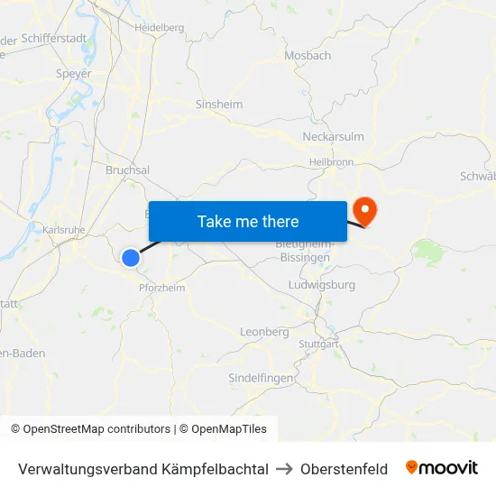 Verwaltungsverband Kämpfelbachtal to Oberstenfeld map