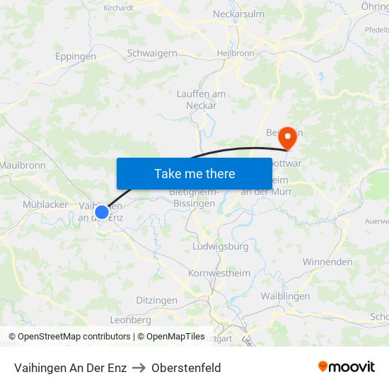 Vaihingen An Der Enz to Oberstenfeld map