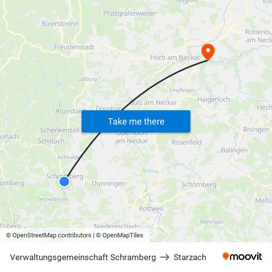 Verwaltungsgemeinschaft Schramberg to Starzach map