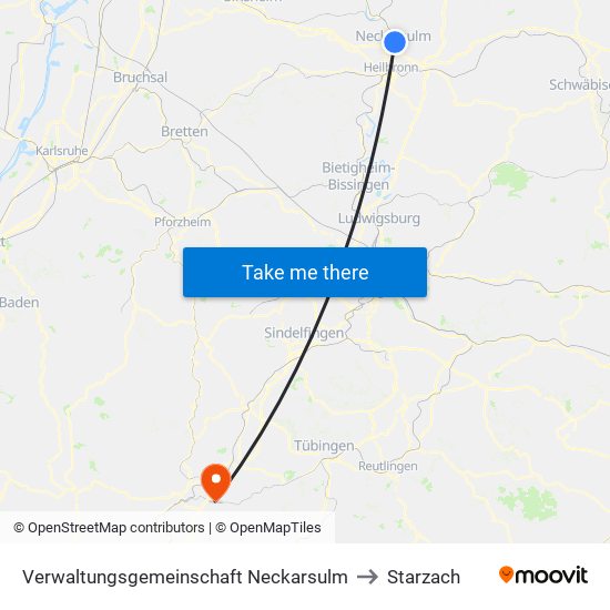 Verwaltungsgemeinschaft Neckarsulm to Starzach map