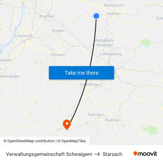 Verwaltungsgemeinschaft Schwaigern to Starzach map