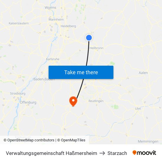 Verwaltungsgemeinschaft Haßmersheim to Starzach map