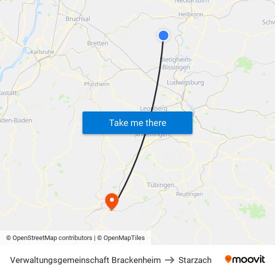 Verwaltungsgemeinschaft Brackenheim to Starzach map