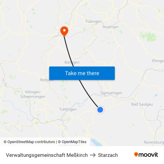 Verwaltungsgemeinschaft Meßkirch to Starzach map