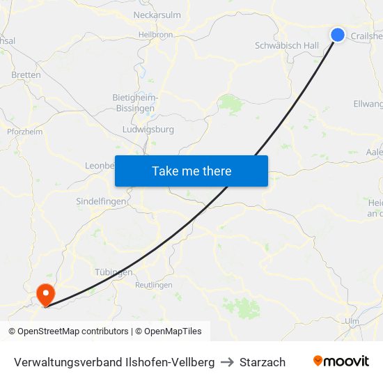 Verwaltungsverband Ilshofen-Vellberg to Starzach map