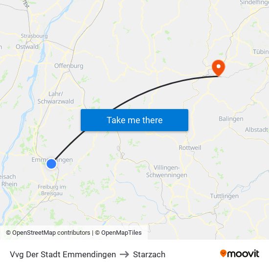 Vvg Der Stadt Emmendingen to Starzach map